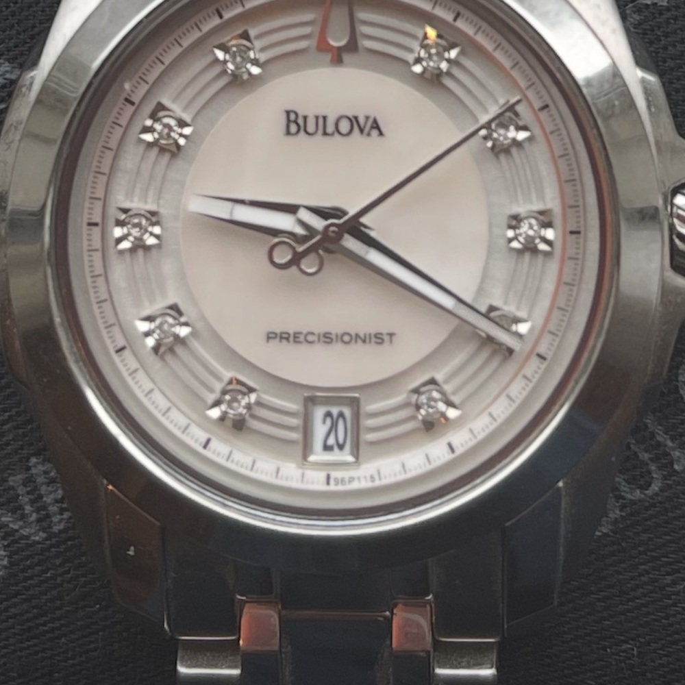 Bulova Precisionist 96P115 Silver and White